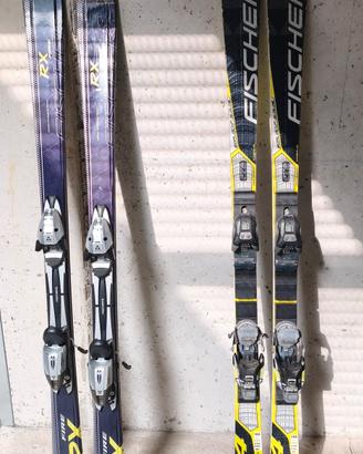 sci fisherrc4 166, rx 160, scarponi lange, nordica