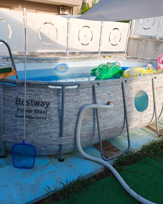 Piscina Bestway Power Steel  con oblò 427x250x100