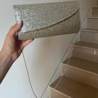 Borsa pochette argento champagne