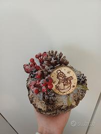 Centrotavola Natalizio Pigne Bacche Legno