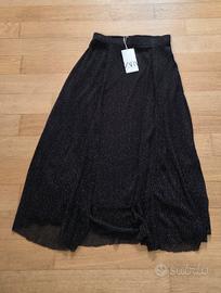 Gonna nera/lurex argento
