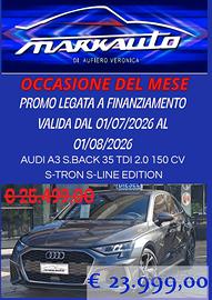 AUDI A3 S.BACK 35 TDI 2.0 150 CV S-TRON S-LINE EDI