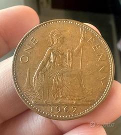 Moneta One Penny 1967 - Regina Elisabetta II