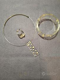 parure collana bracciale anello cristalli Swarovsk