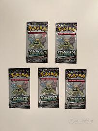 5 pack Pokemon Sole e Luna Tempesta Astrale - new