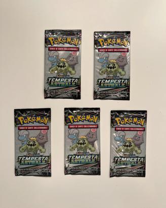 5 pack Pokemon Sole e Luna Tempesta Astrale - new