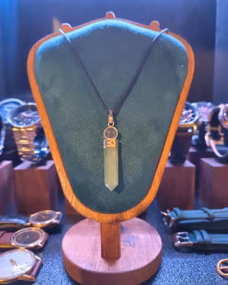 Collana Pendente Avventurina Verde Cristallo 58cm