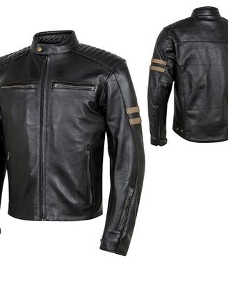 GIACCA PELLE VINTAGE MOTO CAFE' RACER MOORE UOMO