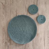 tovagliette bobbiny verde alloro, uncinetto a mano