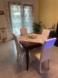 Tavolo allungabile 100x200cm legno massello scuro