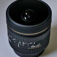 Sigma 8mm f/3.5 EX DG Fisheye - attacco Canon