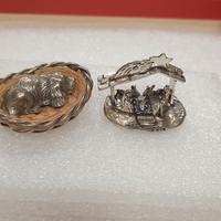 microfusione argento presepe e cagnolino nel cesti