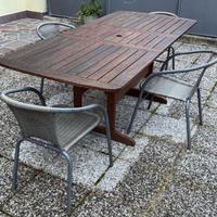 Tavolo da giardino 6 posti con 6 sedie più cuscini