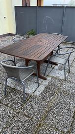 Tavolo da giardino 6 posti con 6 sedie più cuscini