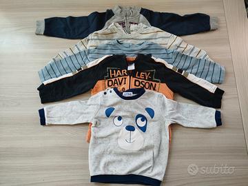 Set 5 felpe bambino taglia dai 18 ai 24 mesi