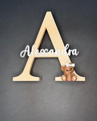 Lettera nome decorativa e stampe in 3D