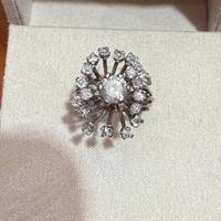 Anello Art Deco Fiore con Diamanti in platino