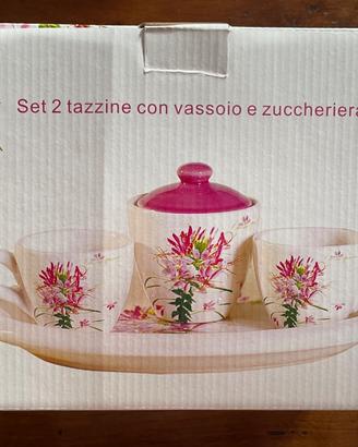 Set 2 tazzine vassoio e zuccheriera Roman Gallery