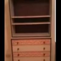 Cassettiera con libreria in legno