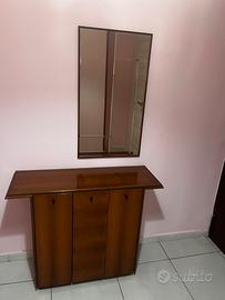 Mobile Ingresso In Legno Lucido + Specchio