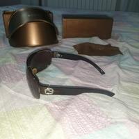 Occhiali da sole Gucci mascherina marrone