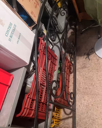 Letto ferro battuto +rete in legno