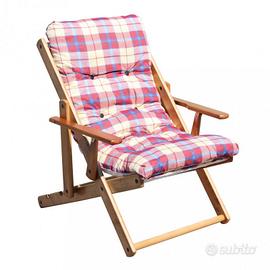 Sedia Sdraio Pieghevole in Legno Massiccio