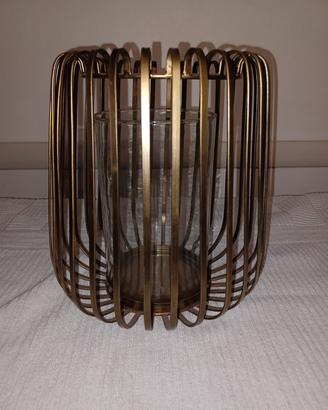 Vaso portacandele o altro in metallo simil ottone 