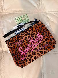 pochette leopardata logo rosa MC2 Saint Barth nuov