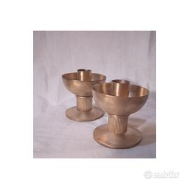 coppia Candelieri in ottone anni 60 originale 