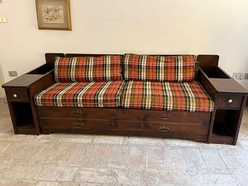 Divano letto Pizzetti legno massello vintage