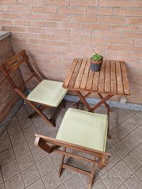 tavolino per esterno e 2 sedie