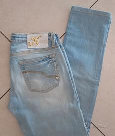 Jeans Kocca slim fit 27 con strass lunghezza 7/8