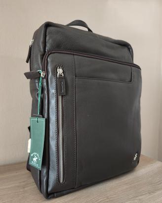 NUOVO Zaino/porta PC vera pelle BEVERLY HILLS polo