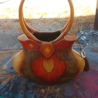 BORSA CON MANICO IN LEGNO INTEGRA