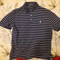Polo Ralph Lauren blu scuro a righe bianche
