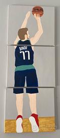 Quadro Trittico Luka Dončić #77 - Dallas Mavericks