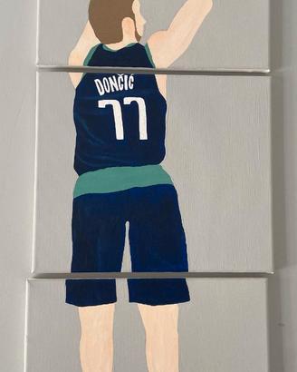 Quadro Trittico Luka Dončić #77 - Dallas Mavericks