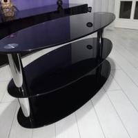 tavolino vetro temperato nero porta tv