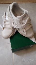 Scarpe PUMA, bianco con fasce in strass argento