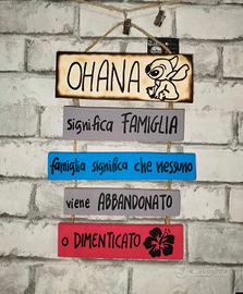 targhetta Ohana in legno 