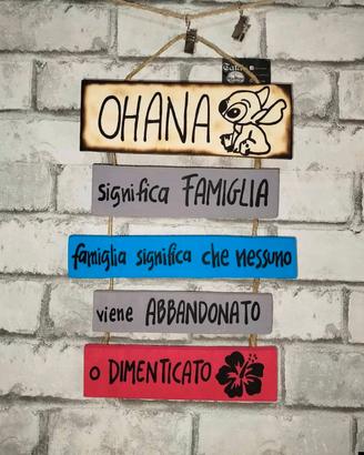 targhetta Ohana in legno 
