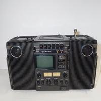 Vintage Sanyo Boombox Cassette Stereo Radio TV