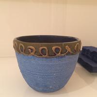 Vaso per Piante da Interno in Ceramica - blu / oro