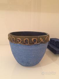 Vaso per Piante da Interno in Ceramica - blu / oro