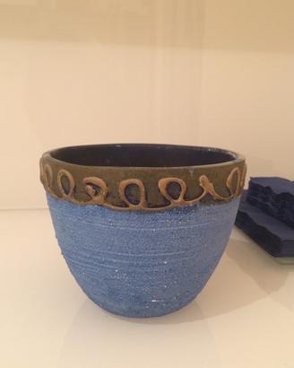 Vaso per Piante da Interno in Ceramica - blu / oro