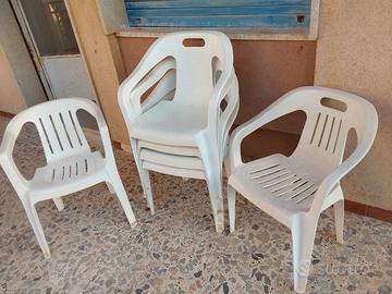 6 sedie in plastica