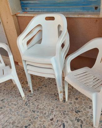 6 sedie in plastica