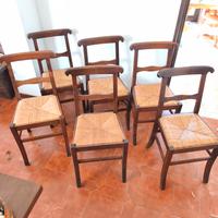 Sedie in legno con seduta in paglia 