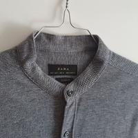 Camicia Zara cotone grigio slim fit S